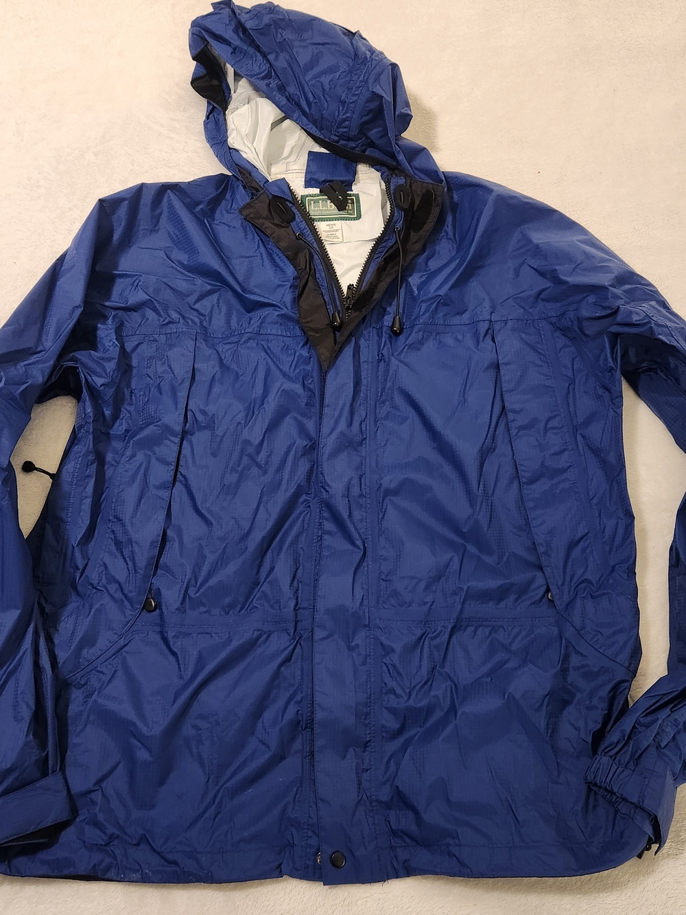 L.L. Bean Royal Blue Hooded Raincoat Size L